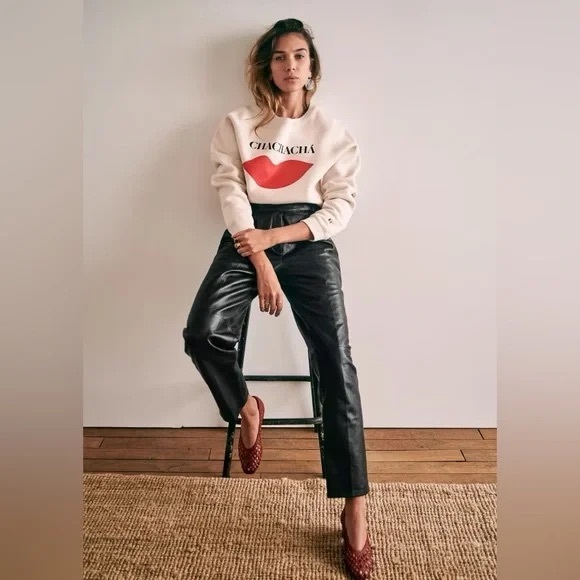 Sezane Francky lamb leather trousers - Picture 2 of 14